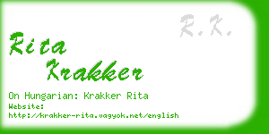 rita krakker business card